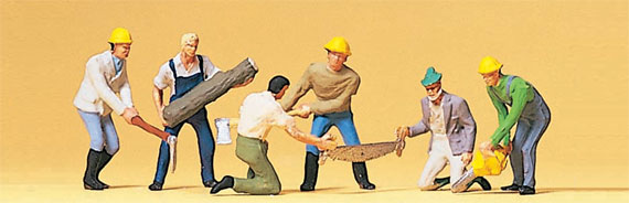 Prieser Lumberjacks with tools and log 10042