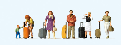 Prieser Standing Travellers with Wheeled Suitcases 10641