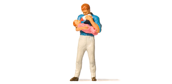 Preiser Father with Baby 28177