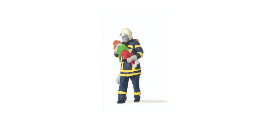 Preiser 28251 Fireman saving Child