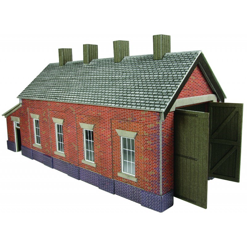 Metcalfe Single Track Engine Shed in Red Brick PO331
