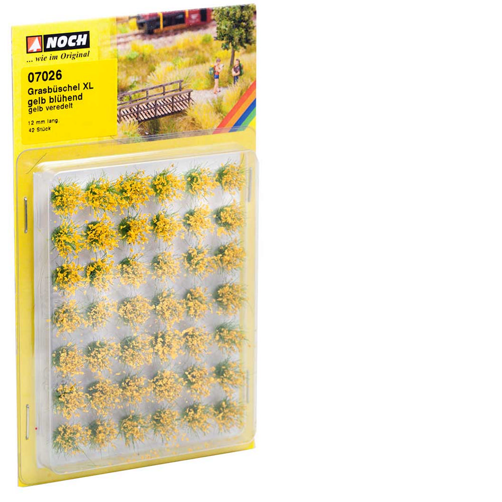 42 Stück gelb 12 mm NOCH 07026 Grasbüschel Mini-Set XL 'blühend'