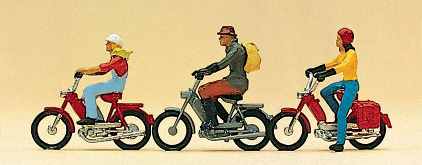 Preiser 10125 Mopeds With Riders