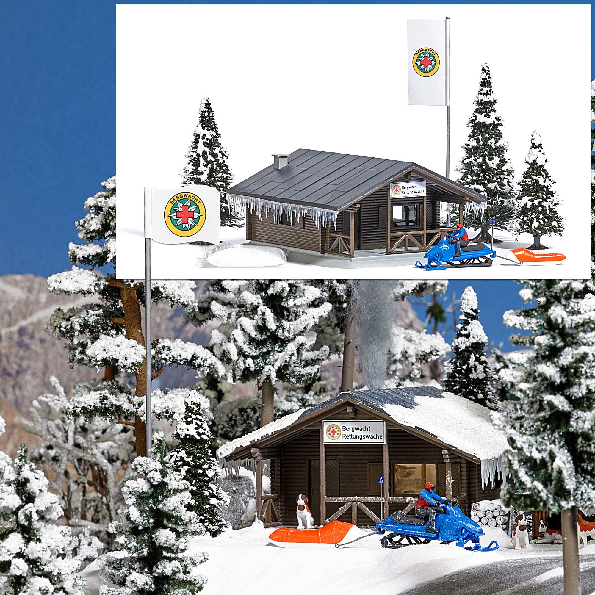 Busch 1086 Mountain Rescue Hut and Accessories