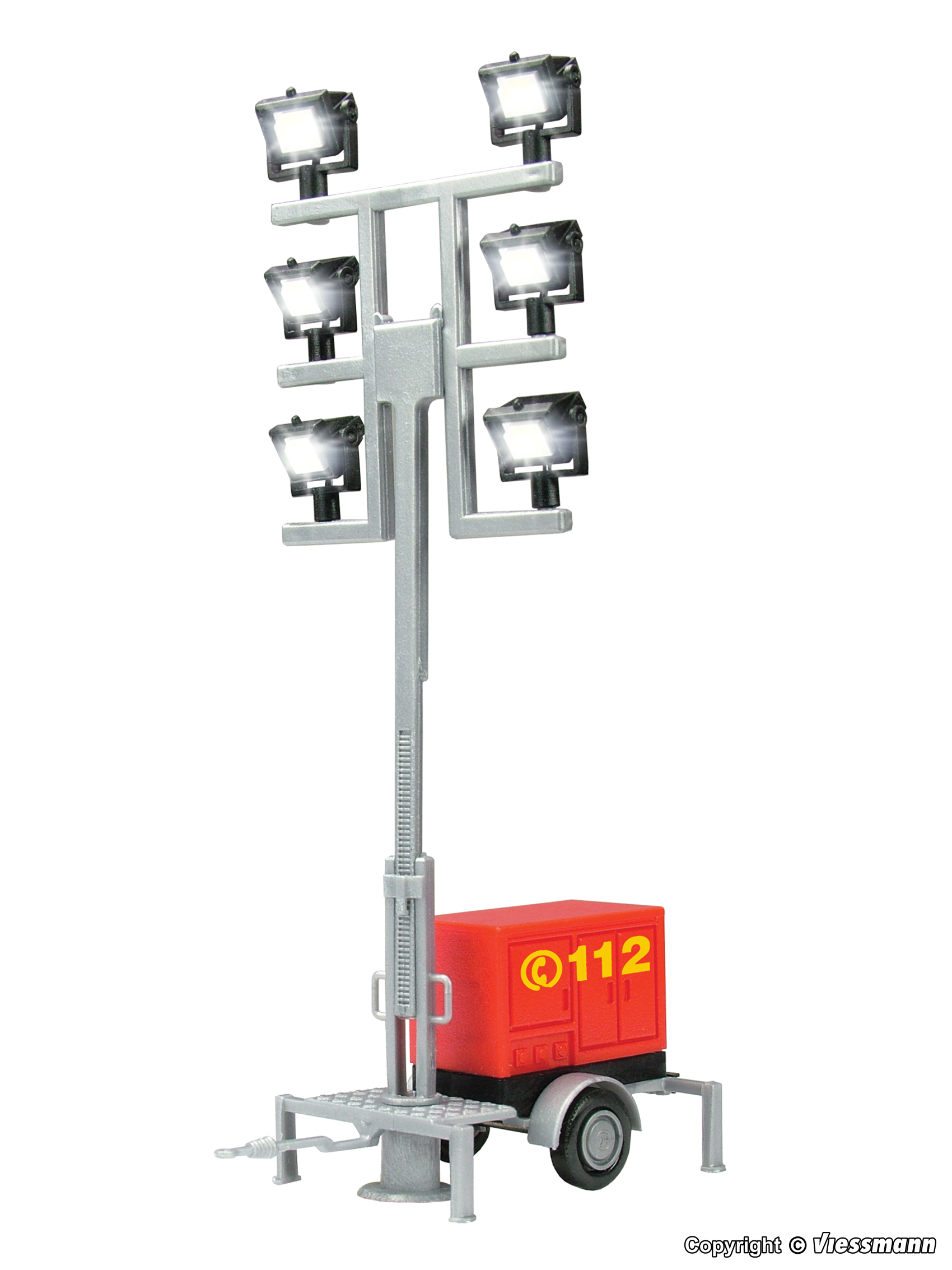 Viessmann 1344 eMotion Fire Brigade Portable Lighting Trailer LED White