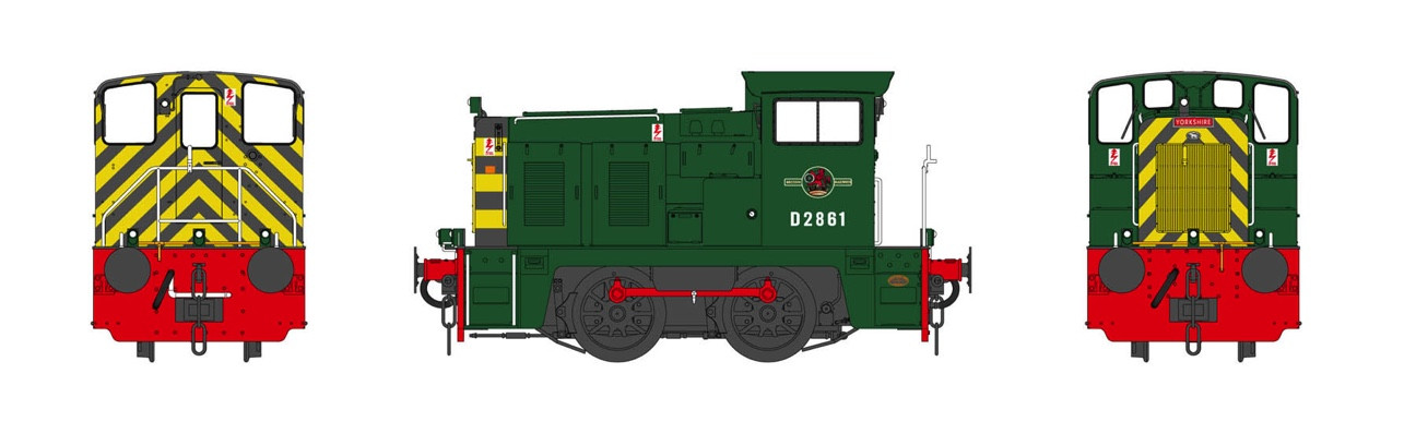 Heljan 2840 Class 02 0-4-0DH D2861 BR Green w/Red Bufferbeam