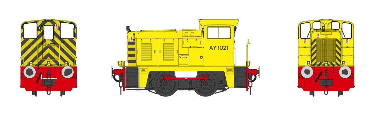 Heljan 2847 Class 02 0-4-0DH Industrial Yellow w/Wasp Stripes