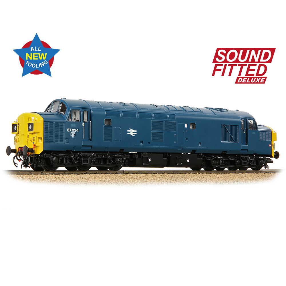 Bachmann 35-301SFX Class 37/0 37034 BR Blue Split Headcode DCC Sound Fitted Deluxe