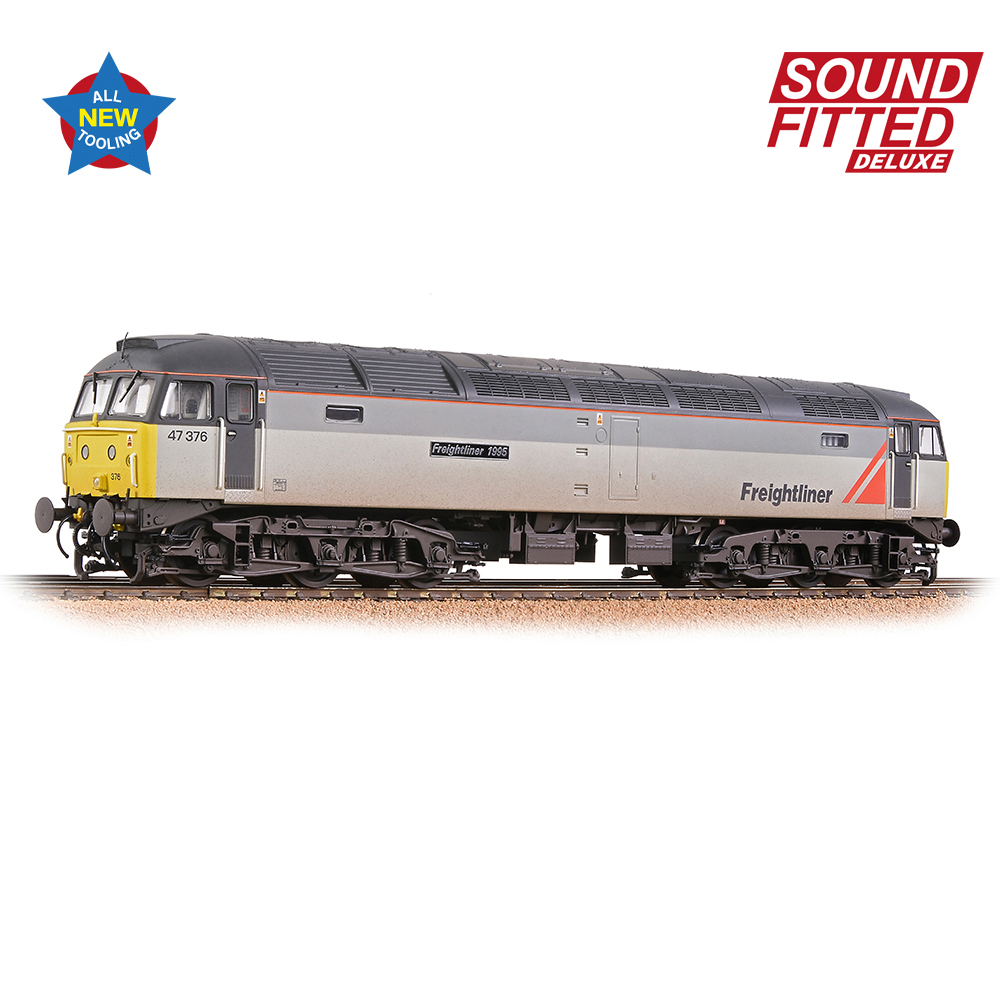 Bachmann 35-430SFX Class 47/3 47376 'Freightliner 1995' Freightliner Grey Weathered DCC Sound Fitted Deluxe