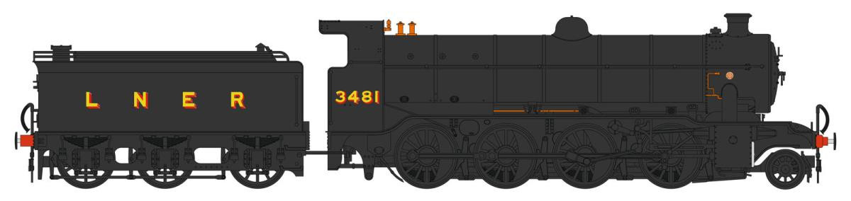 Heljan 3931 Gresley O2/1 3481 LNER Black