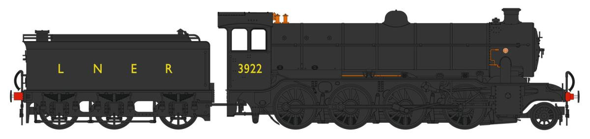 Heljan 3932 Gresley O2/1 3922 LNER Post-War Black