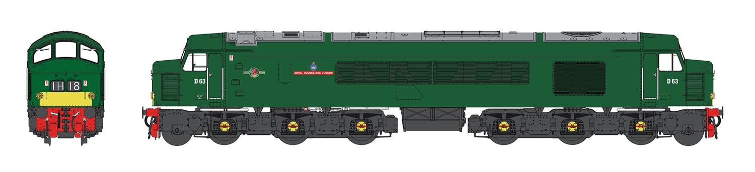 Heljan 45102 Class 45 D63 Royal Inniskllng Fusilier BR Economy Green