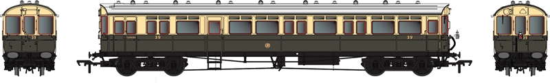 Dapol 4P-004-004D GWR Diagram N 59' Autocoach in GWR Chocolate & Cream with Shirtbutton Emblem No. 39 DCC Fitted