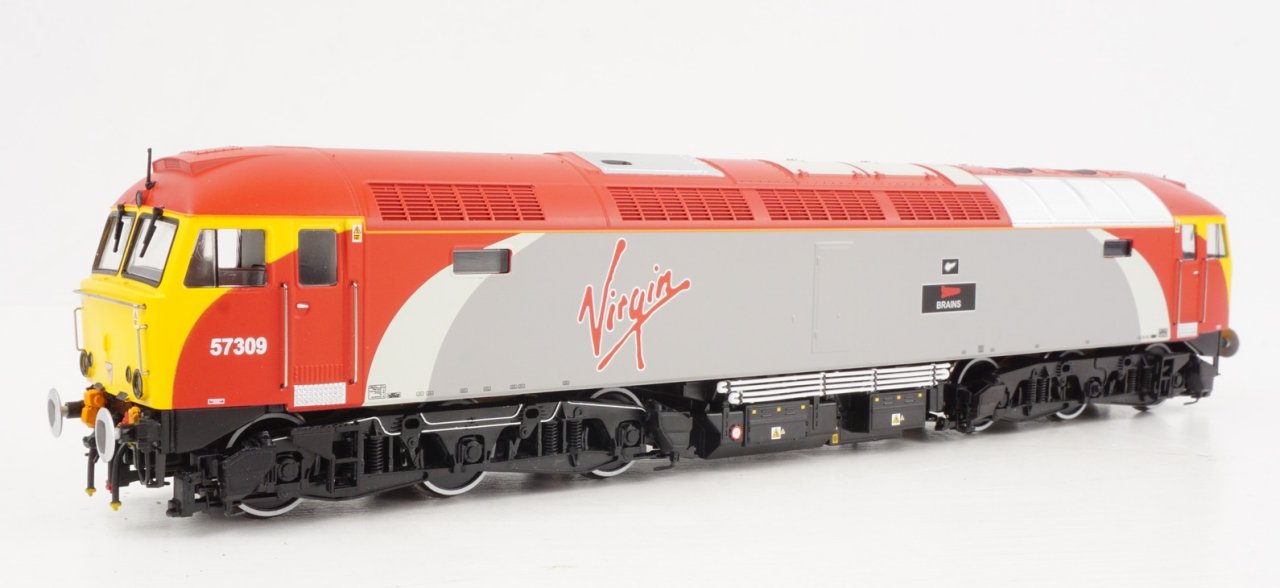 Heljan 5707 Class 57 309 Brains Virgin Trains Silver/Red