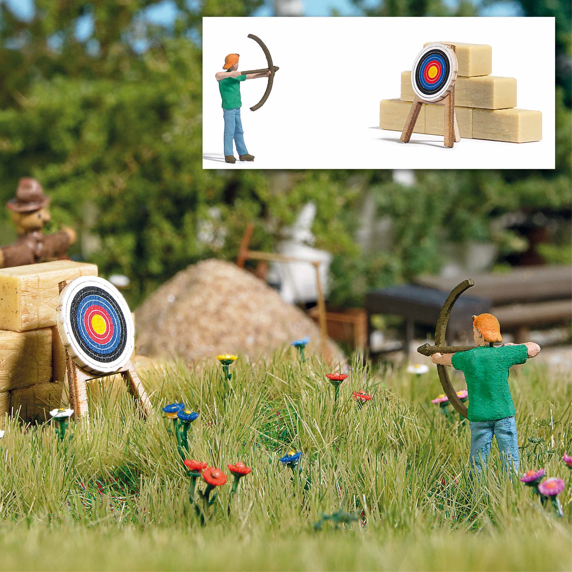 Busch 7865 Ready Made Scene Archer with Target