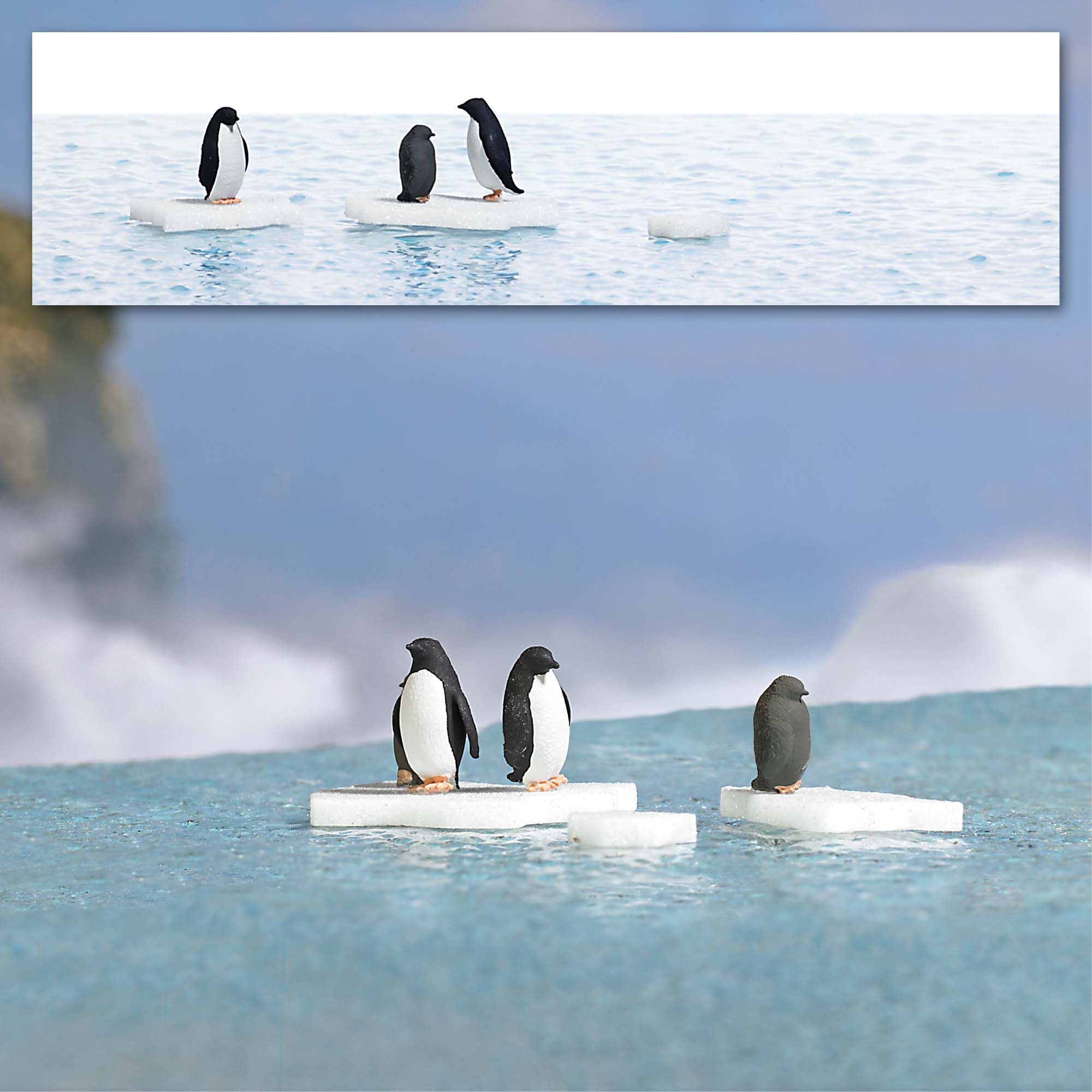 Busch 7923 Ready Made Scene Penguins on Ice