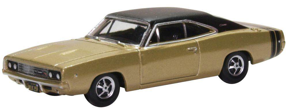 Oxford Diecast Dodge Charger 1968 Gold/Black 87DC68002