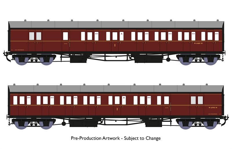 Rapido Trains 946005 Dia E140 B Set BR Maroon (with lining) with Lighting