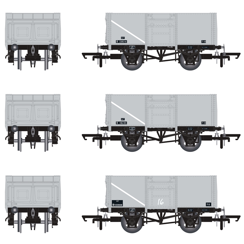 Accurascale ACC1028 16T Mineral Wagon x 3 Pack BR Freight Grey