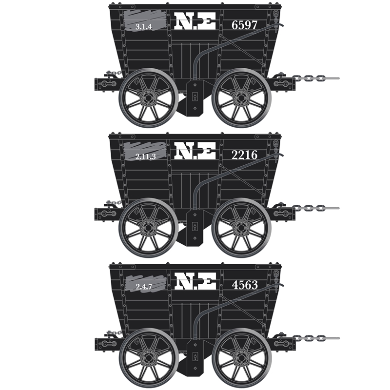 Accurascale ACC2800-A North Eastern Railway circa 1890 Chaldron 3 Wagon Pack