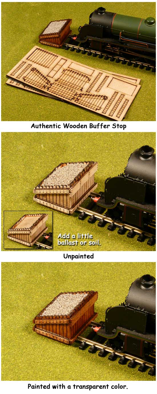 Proses HO/OO Scale Authentic Wood Buffer Stop Kit (2 in a pack) BF-HO-07