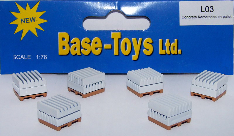 Base Toys x 6 Concrete Kerbstones on Pallets L03