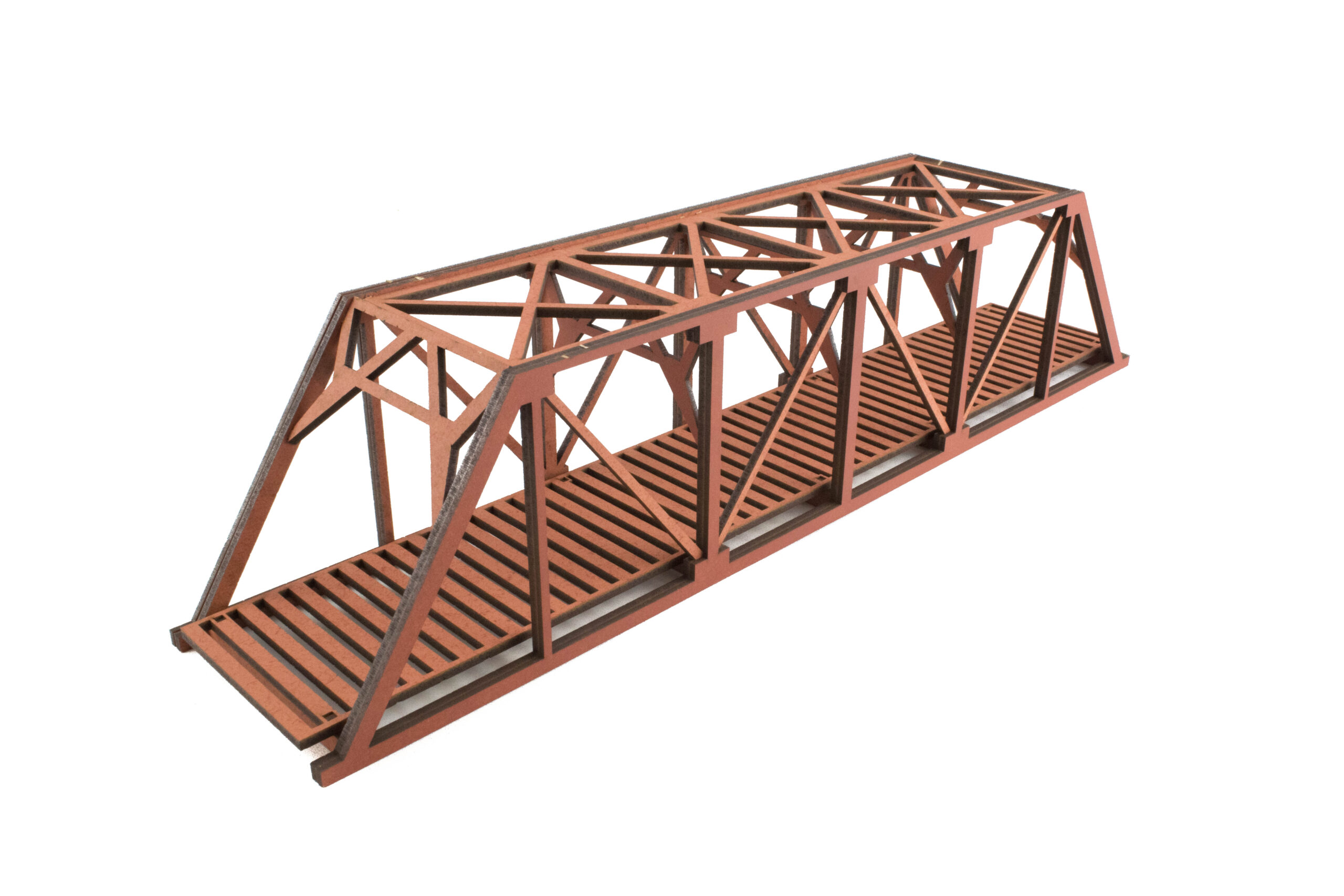 WW Scenics Low Detail Single Track Girder Bridge Rust Red 430mm S045