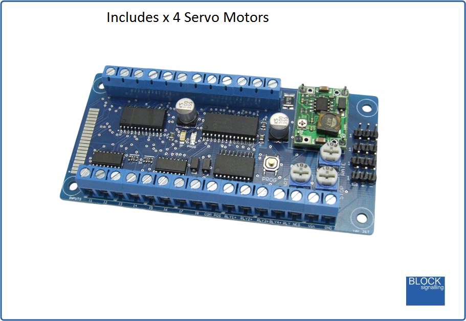 BLOCKSignalling Servo Controller with 4 Servo Motors SRV4A
